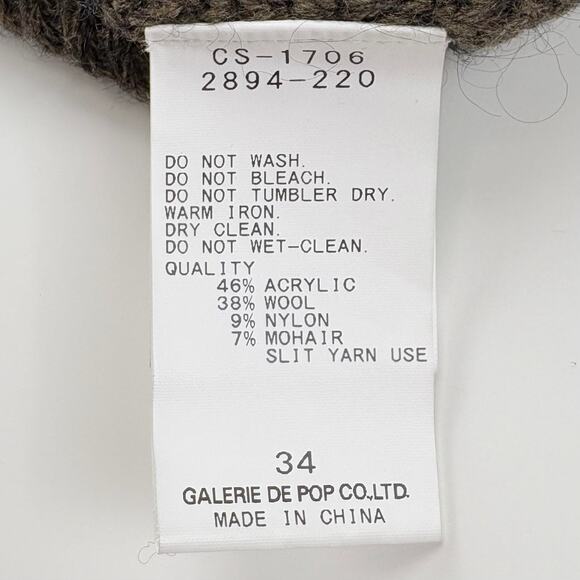 Pas de Calais Wool Mohair Blend Knit Sweater Size 34 US XS Feminine Minimalist - Picture 6 of 11